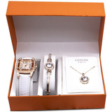 Kit De Reloj Y Joyas 3 Piezas En Caja De Regalo Elegante