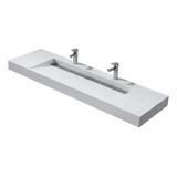 Mesada Baño Bacha Doble Flotante Silestone Corian Neolit