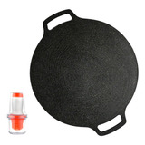 Set Comal De Marmol 34cm Y Brocha Dispensador Para Aceite