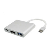 Adaptador Multi Usb Tipo C A Hdmi + Usb + C 3 En 1 Para Mac