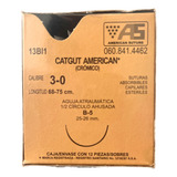 Sutura Catgut Cromico 3-0  1/2 Circulo 25-26mm American