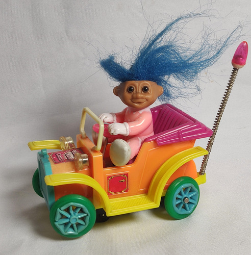 Figura Trolls En Carrro Bootleg Vintage Detalle