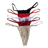 Set X5 Panty De Mujer Tipo Hilo Sexy De Encaje 