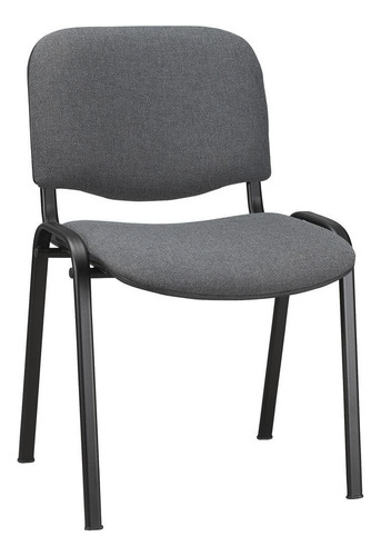 Silla Apilable Fija Tapizada Oficina Salas De Espera Consultorios Reforzadas Con De Fabrica Gran Stock Color Tela Gris Titanio