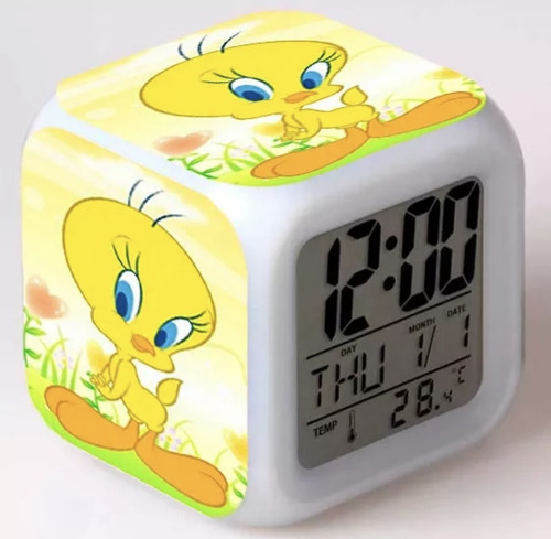 Reloj Despertador Piolin, Bugs Bunny, Tazmania