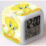 Reloj Despertador Piolin, Bugs Bunny, Tazmania