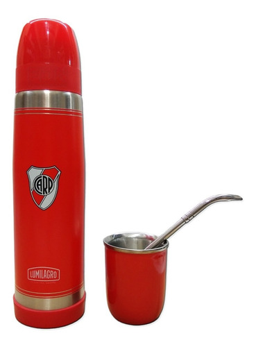 Termo Lumilagro Inox River 1 + Mate Rojo + Bomb 350 - Fdn