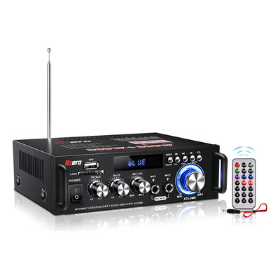 Amplificador de casa Estéreo Mini Bluetooth 2.0 Canales Potencia Máxima 600W Casa y Auto con Karaoke y USB Color Negro | Envío gratis