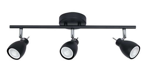 Aplique Spot Moderno Baño 3 Luces Negro Apto Led Cancun Gu10