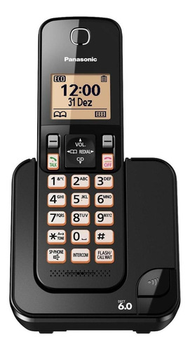 Telefone Panasonic Central Kx-tgc350 Sem Fio 220v - Cor Preto