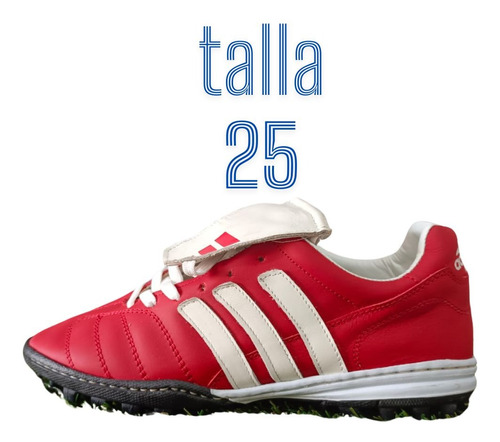 Tenis Suela Turf Mod. Predator Piel Rojo Talla 25