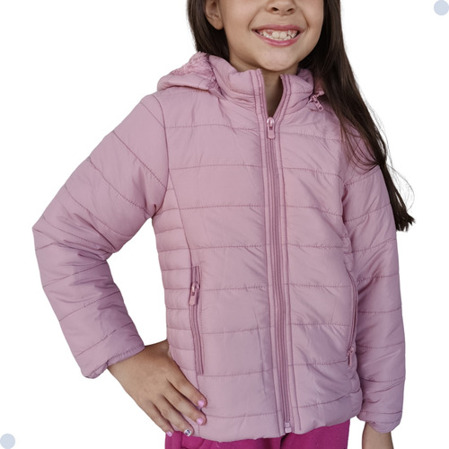 Jaqueta Infantil Juvenil Feminina De Nylon Com Capuz Frio