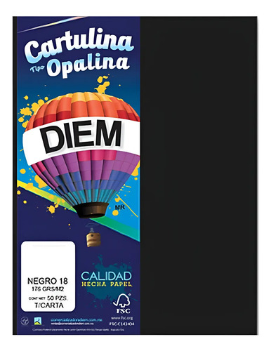 Cartulina Papel Opalina Mate 50 Hojas De Color Tamaño Carta