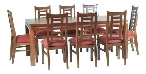 Comedor Leyda 8 Sillas Terracota Nogal / Muebles América