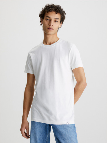 Polera Logo Tab  Blanco Calvin Klein