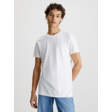 Polera Logo Tab  Blanco Calvin Klein