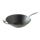 Wok Acero Aluminizado Con Mango 36 Cm Nordicware Color Negro