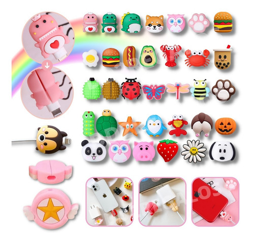 Protector Cable Bite Universal Animales iPhone Android