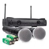 2 Microfone Dinâmico Profissional Sem Fio P/ Caixa De Som P2
