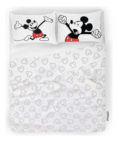 Juego De Sábanas Mickey White Piñata Original 2 1/2 Plazas