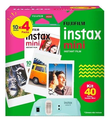 Filme Para Instax Mini 9 8 7s Pacote Com 40 Fotos 54x86mm