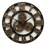 Reloj De Pared  De Madera Vintage Gear Clock Us Style