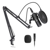 Microfono Pro + Soporte + Antipop Radio Podcast Maono Pm320s