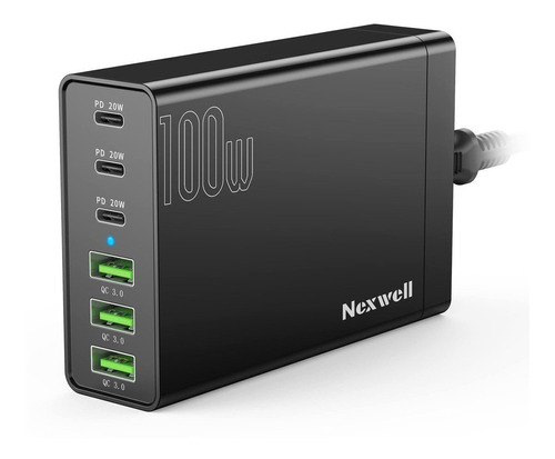 Usb C Charger, Nexwell 100w 6-port Desktop Usb Charging Stat