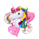 Bouquet Globos Unicornio Multicolor Rosado Arcoiris