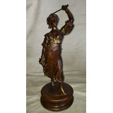Estatua Antigua Mujer Con Cuchillo Petit Bronce Montepio_ant