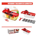 Fatiador Ralador Queijos Legumes 6 Lâminas Inox Profissional