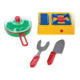 Mini Set De Cocina Anafe + Olla + Cubiertos Petit Gourmet