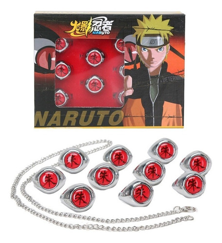 Anillos De Miembros De Naruto Akatsuki 10 Piezas