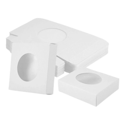 50 Cajas Cartón Blanco Con Ventana, Regalo Galletas 8x8x3 Cm | MercadoLibre