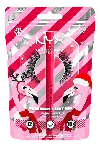 Kit Pestañas Postizas Y Delineador Nyx Feathery Flirt