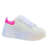 Tenis Plataforma Dama Colores Variados Urbano Comodo Cordon