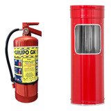 Porta Extintor Rojo Acero Inoxidable Para Pqs 6 A 9 Kg