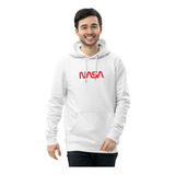 Buzo Hoodie Con Capota Estampado Nasa Rojo Unisex Undertop