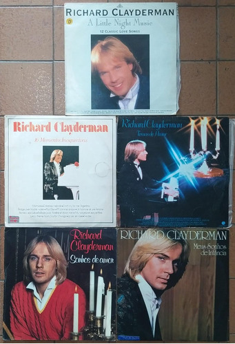 Lote 5 Vinil/lps Richard Clayderman-temas De Amor - Coleção 