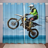 Cortinas Para Ventana De Moto De Cross Para Niños, Cortinas