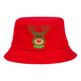 Gorro Pesquero Reno De Navidad Rojo Sombrero Pescador