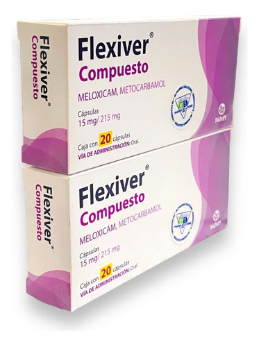 Dos Cajas Flexiver Compuesto Meloxicam/ Metocarbamol C/20tab