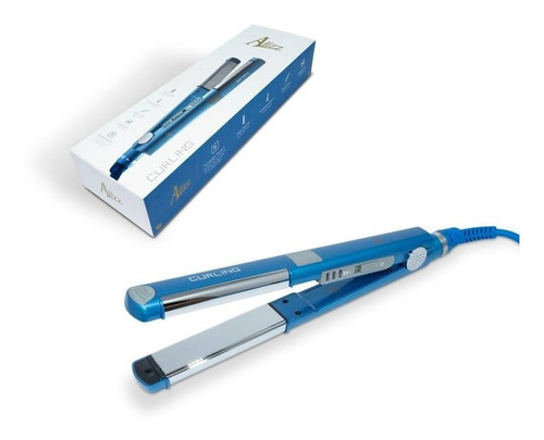 Plancha Para Cabello Profesional Alizz Curling Rizos O Lisos Color Azul