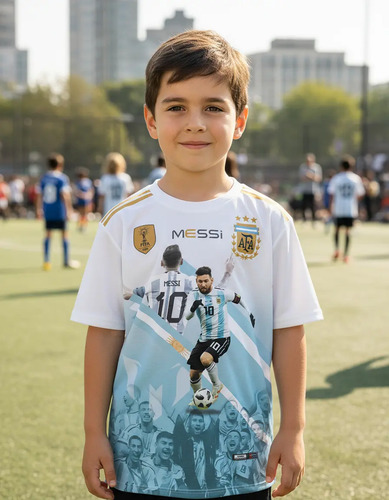Playera Deportiva Messi Argentina Niños