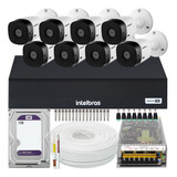 Kit Cftv 8 Cameras Full Hd Dvr Intelbras 3008c 1tb Wd Purple