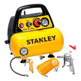Compresor Compacto Stanley 6lts 1.5hp + Kit Sin Aceite 8 Bar