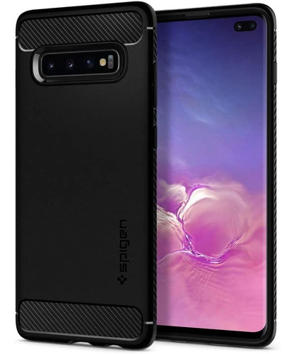 Funda Spigen Rugged Para Samsung Galaxy S10 Plus 2019 Negro