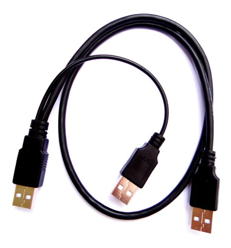 Cabo Usb Para Hd Externo 1 + 2 Usb Macho 60cm.