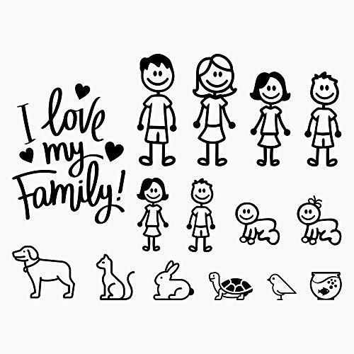 Sticker Love My Family Amo A Mi Familia Auto Camioneta Vinil