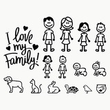 Sticker Love My Family Amo A Mi Familia Auto Camioneta Vinil